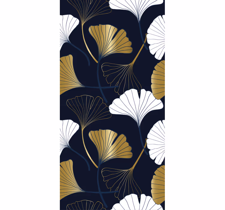 Papel tapiz floral composición de las hojas de ginkgo - TenVinilo