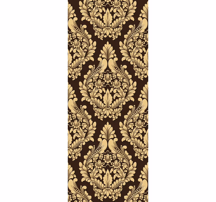 Papel tapiz barroco motivo floral dorado - TenVinilo