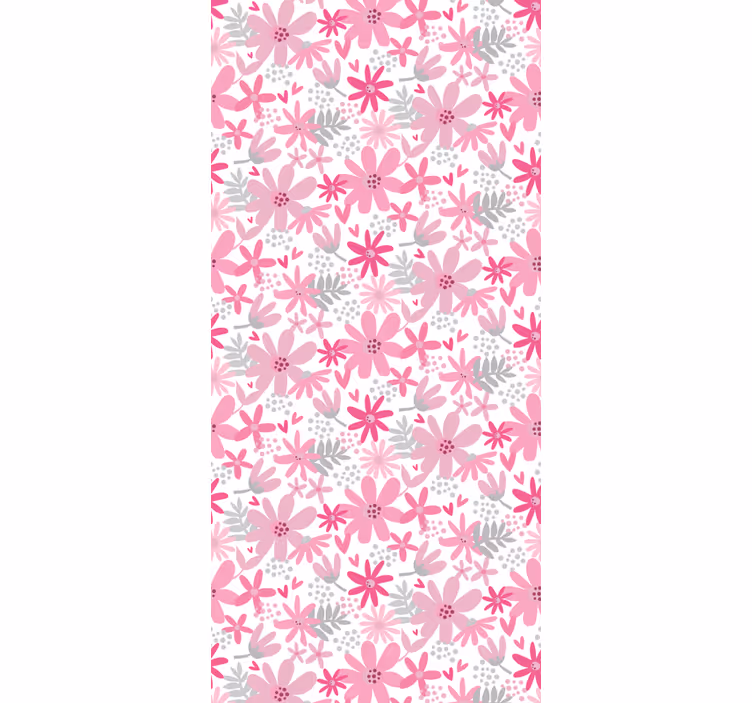 Papel tapiz flores patrones rosas - TenVinilo