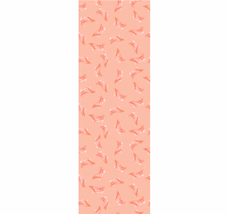 Papel tapiz pájaros elegante patrón rosa - TenVinilo