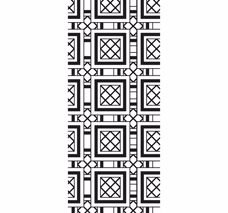 Papel tapiz azulejos patrón clásico en blanco y negro - TenVinilo
