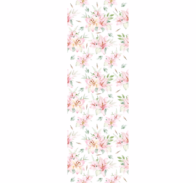 Papel tapiz flores patrón rosa y blanco - TenVinilo