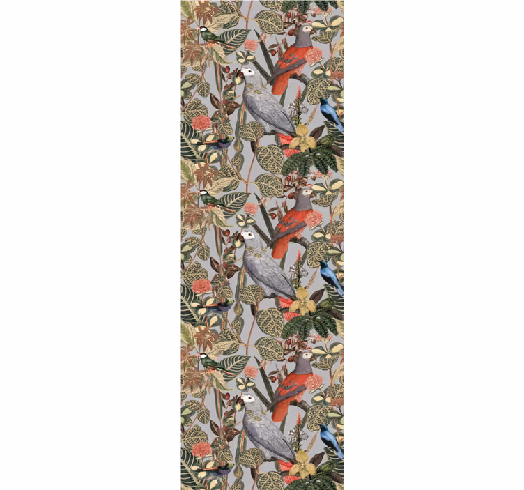 Papel pintado naturaleza Plantas tropicales con hermosas aves - TenVinilo