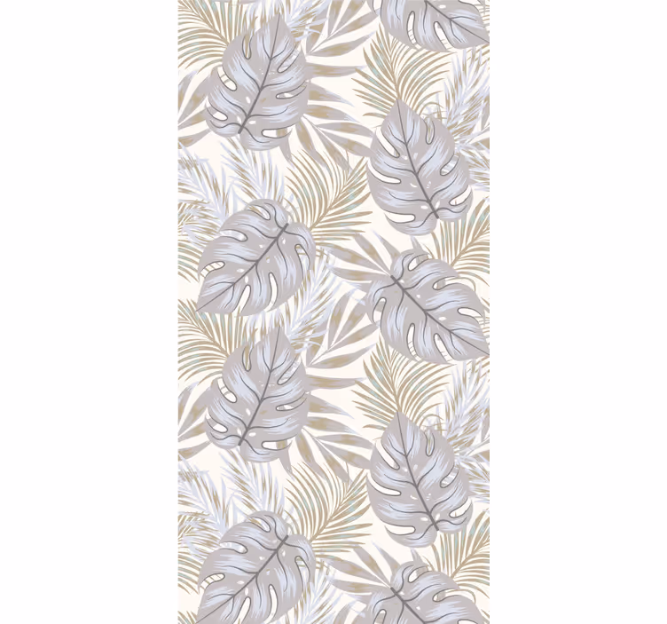 Papel pintado naturaleza Hojas de palmera blanca artística - TenVinilo