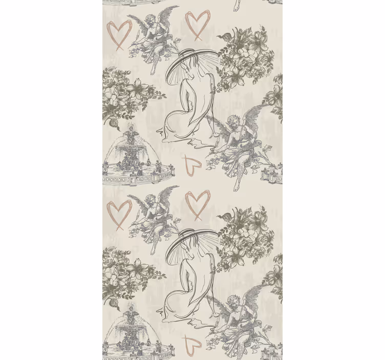Papel tapiz flores motivo floral angelical - TenVinilo