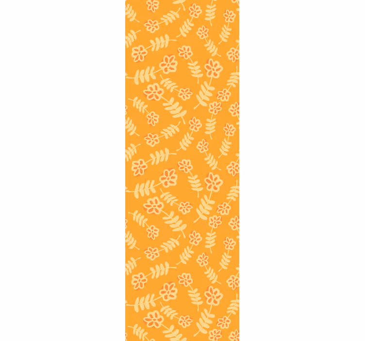 Papel pintado flores Patrón-decoración margaritas en naranja - TenVinilo