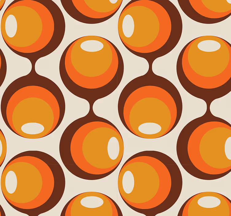 Papel tapiz vintage diseño semielíptico años 70 - TenVinilo