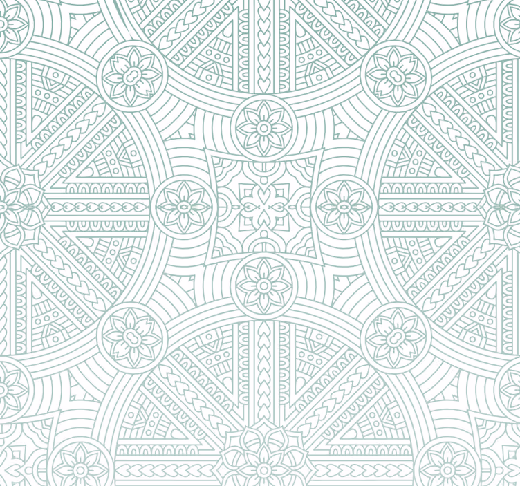 Papel tapiz recámara matrimonial patrón azteca bohemio verde - TenVinilo