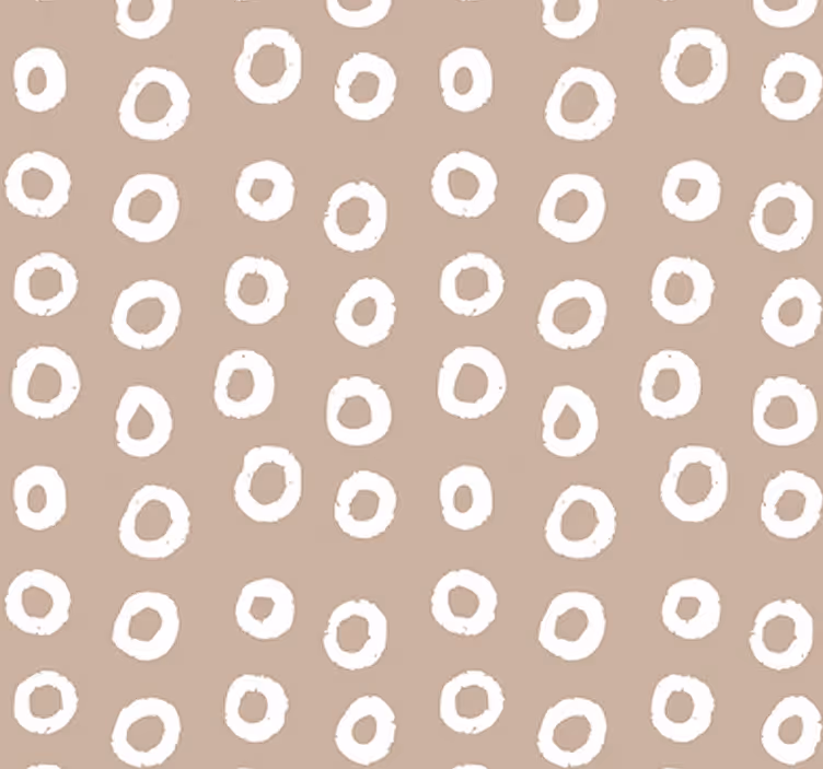 Papel pintado beige con círculos blancos - TenVinilo