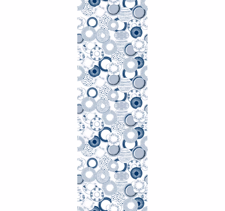 Papel pintado ornamental azul de delft - TenVinilo