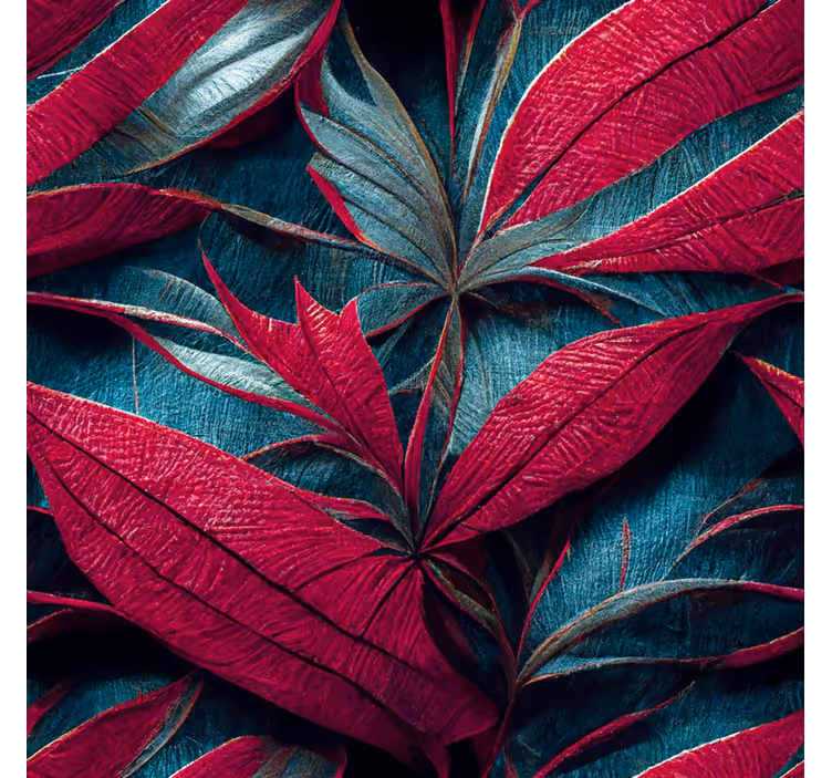 Papel de pared para salón hojas tropicales amontonadas - TenVinilo