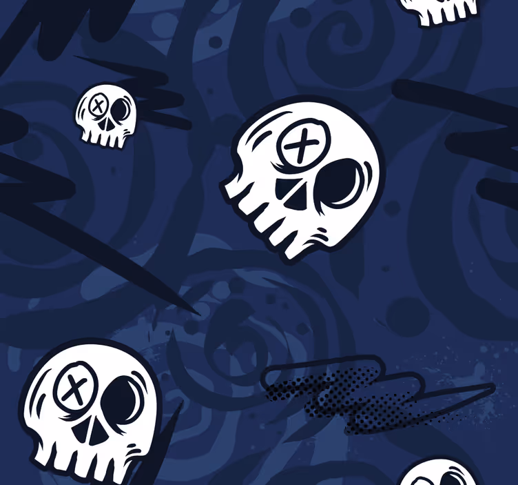 Papel decorativo juvenil calaveras de graffiti - TenVinilo