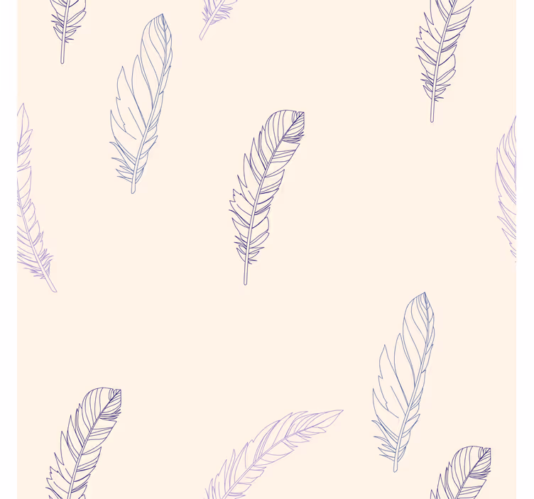 Papel de pared para salón dibujo de línea de plumas - TenVinilo