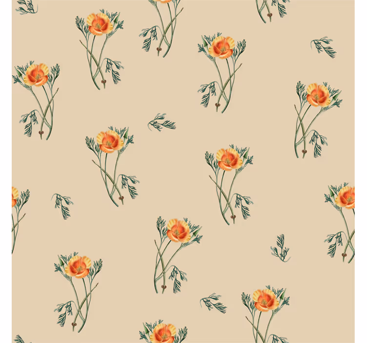 Papel de pared para salón flor naranja - TenVinilo