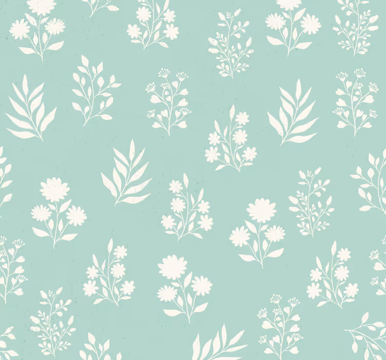 Papel dormitorio matrimonio patrón de flores pequeñas - TenVinilo