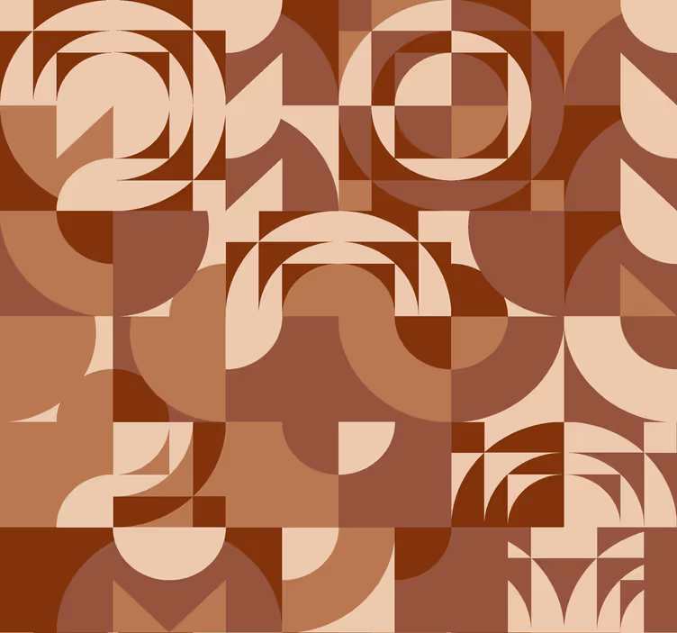 Papel tapiz terracota diseño geométrico abstracto - TenVinilo