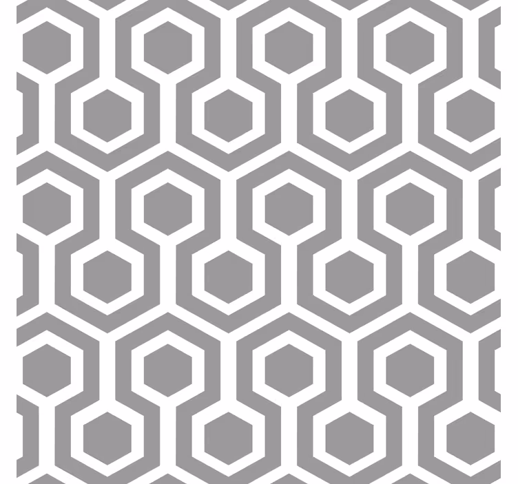 Papel tapiz geométrico patrón gris hexagonal - TenVinilo