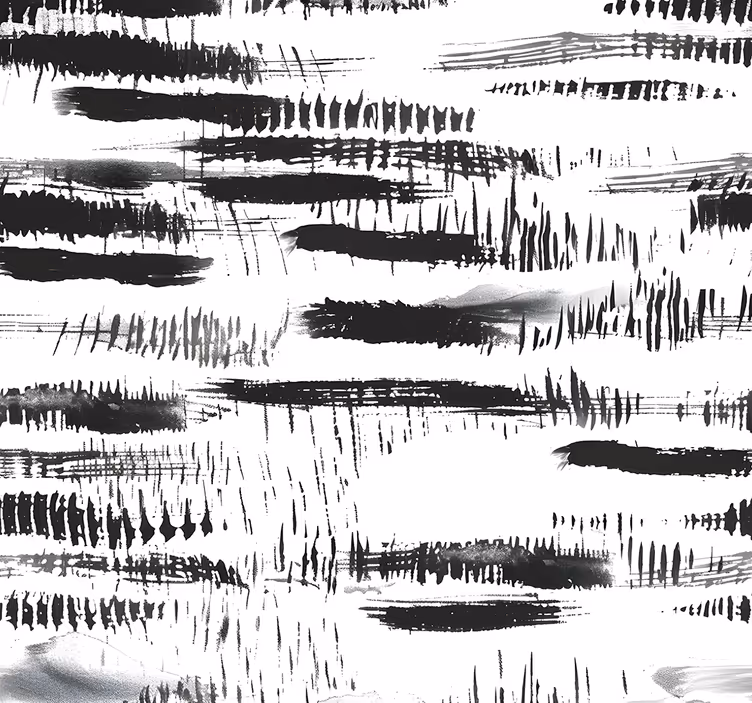Papel tapiz abstracto trazos de pintura negra - TenVinilo