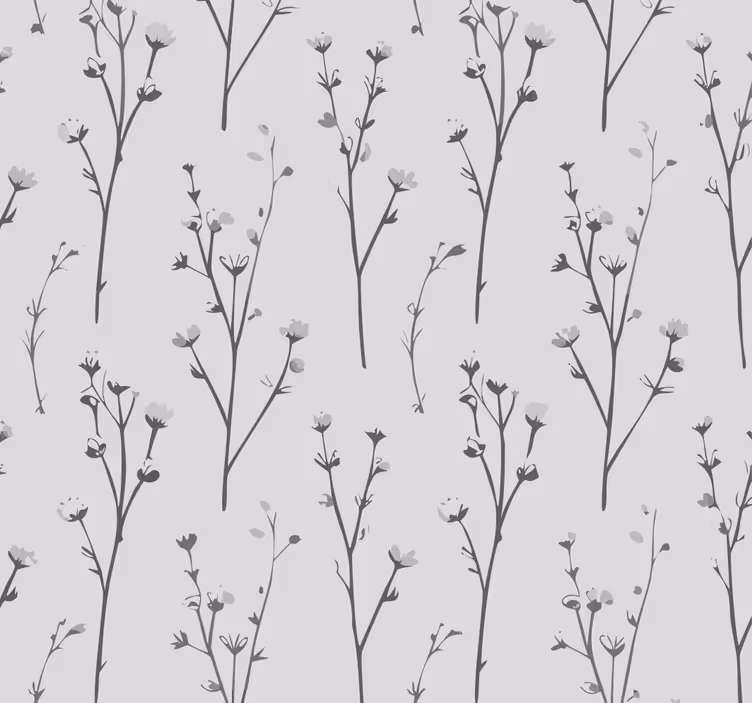 Papel tapiz gris patrón de árbol de algodón - TenVinilo