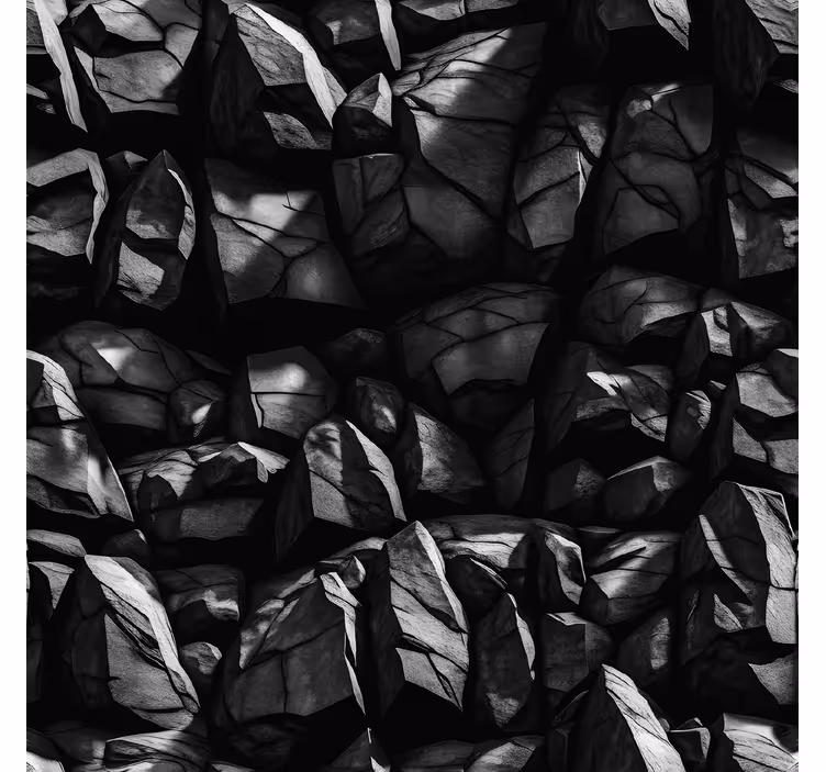 Papel tapiz piedra diseño negro - TenVinilo