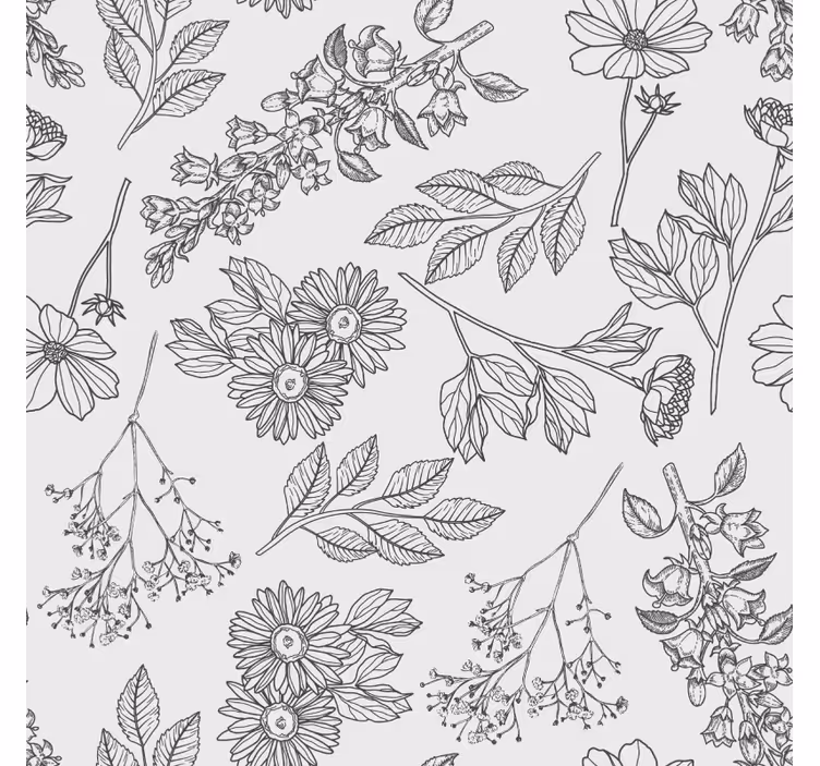 Papel tapiz pasillo patrón floral beige - TenVinilo