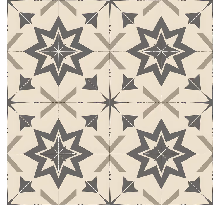 Papel tapiz azulejos diseño estrellado beige - TenVinilo
