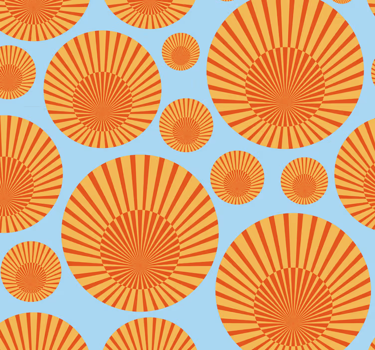 Papel de pared para salón sol de los 70's - TenVinilo