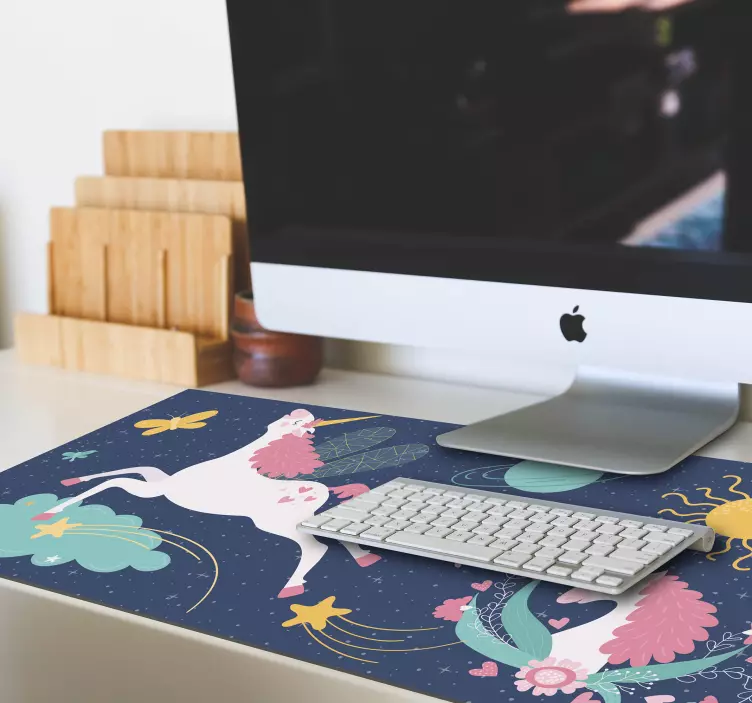 Alfombrilla ratón XXL infantil de unicornios - TenVinilo