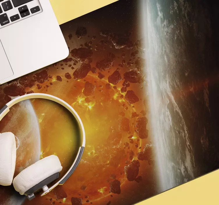 Alfombrilla ratón gaming XXL explosión solar - TenVinilo