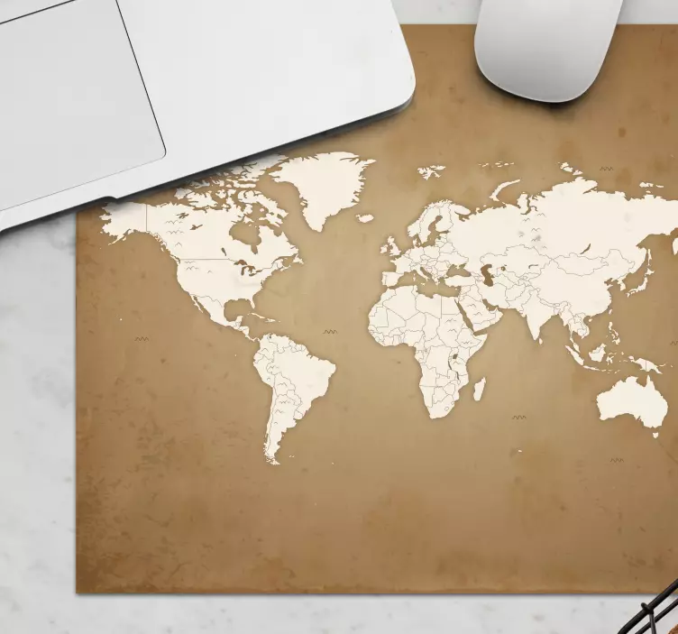 Alfombrilla raton mapamundi Fondo vintage - TenVinilo