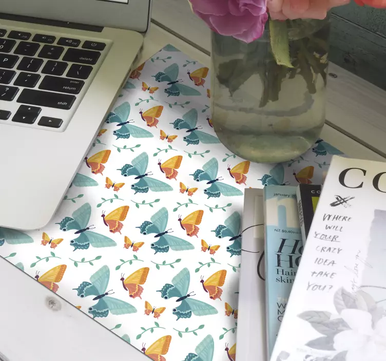 Alfombrilla ratón mariposas bicolor  - TenVinilo