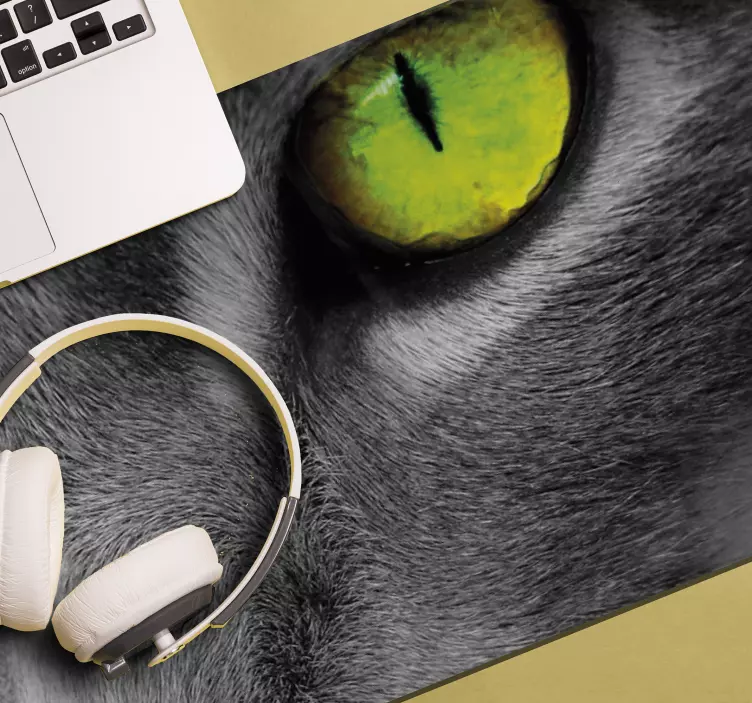 Alfombrilla ratón XXL  original ojo gato verde - TenVinilo