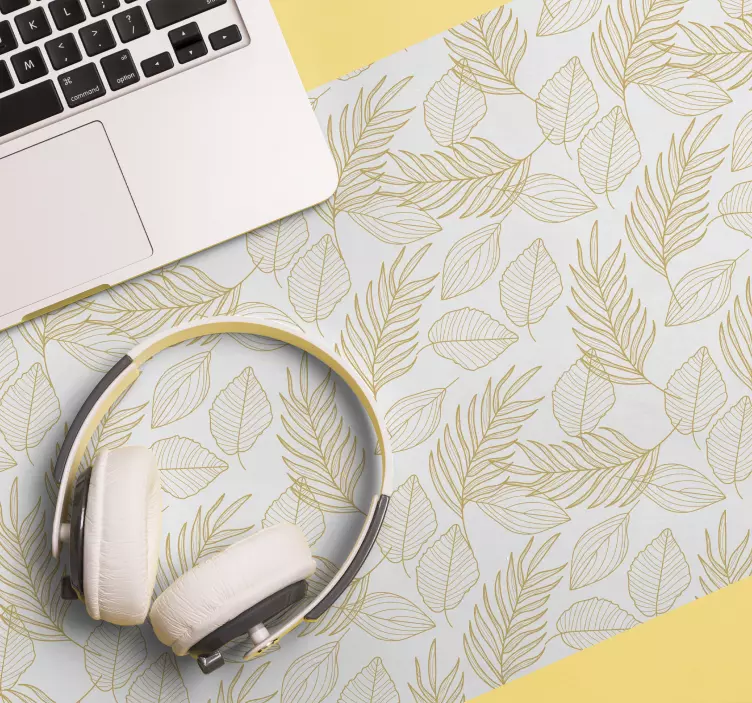 Alfombrilla raton original Palmeras hojas beige - TenVinilo