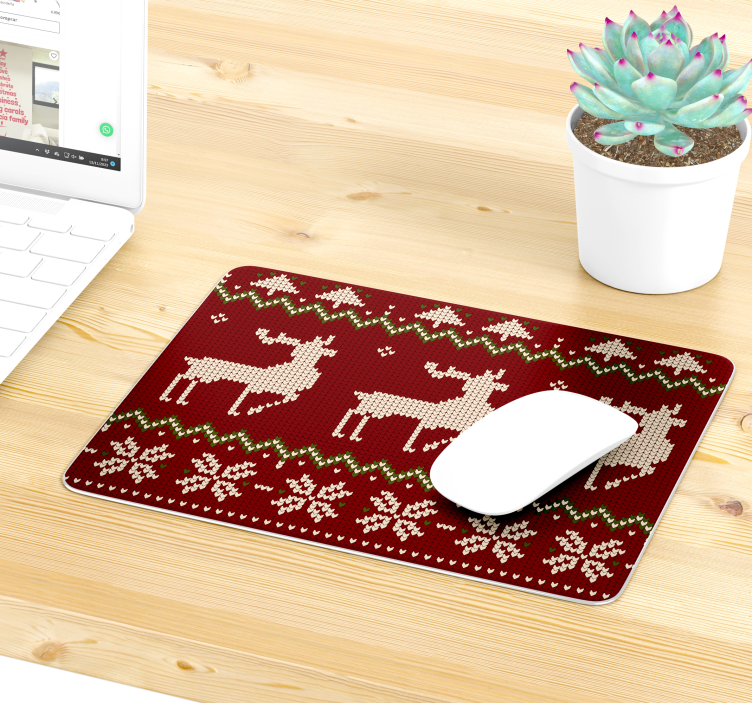 Mousepad navidad patrón de punto - TenVinilo
