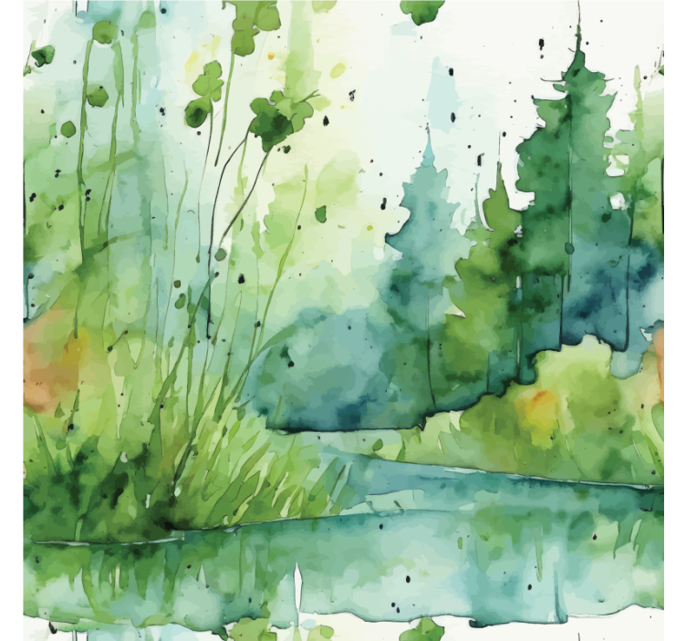 Cortina roller baño pantano abstracto - TenVinilo