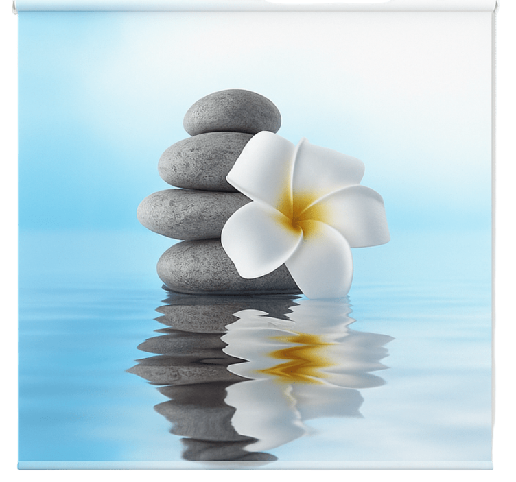 Cortina roller baño azul translúcido zen - TenVinilo