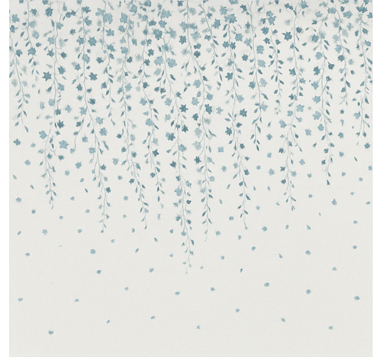 Cortina roller baño cascada de flores azules - TenVinilo