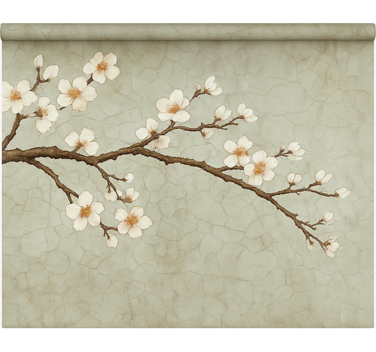 Cortina roller comedor árbol japonés en flor - TenVinilo