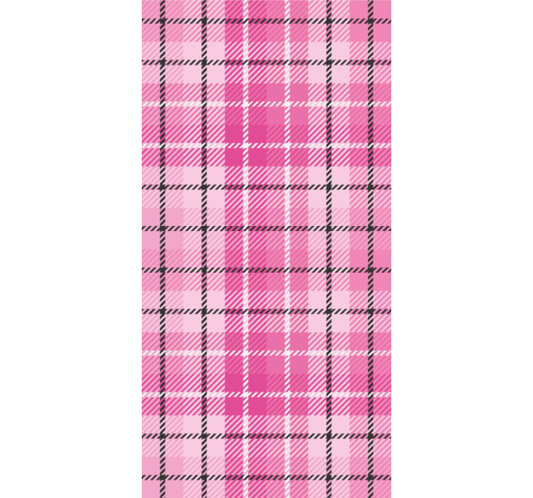 Cortina roller despacho tartán rosa y negro - TenVinilo
