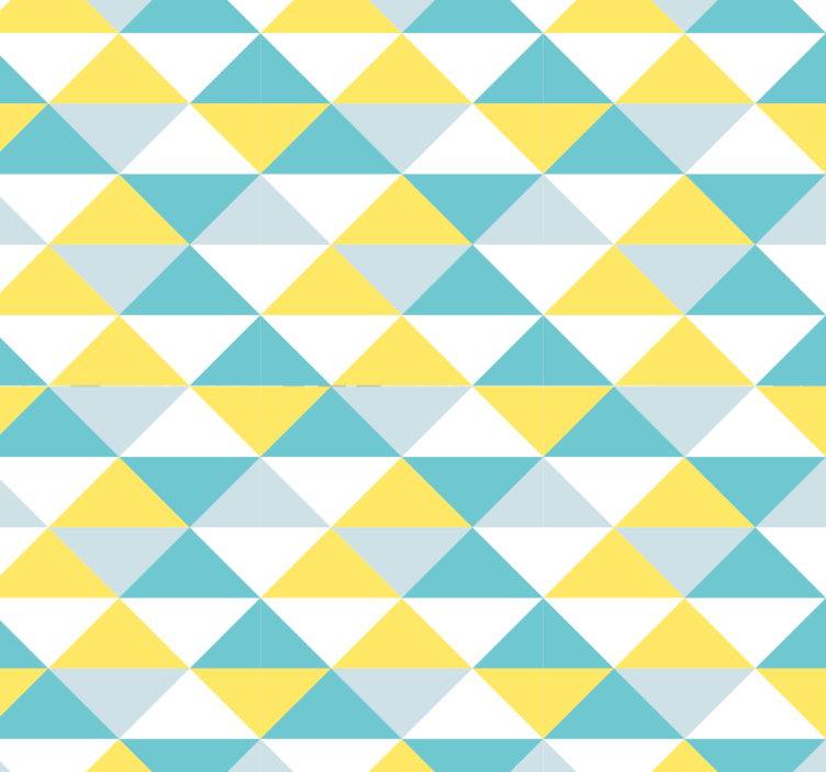 Cortina roller despacho azulejo geométrico amarillo y azul - TenVinilo