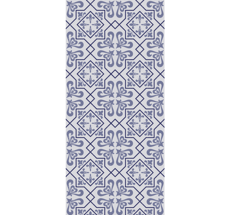 Cortina roller cocina azulejo octagonal azul portugués - TenVinilo