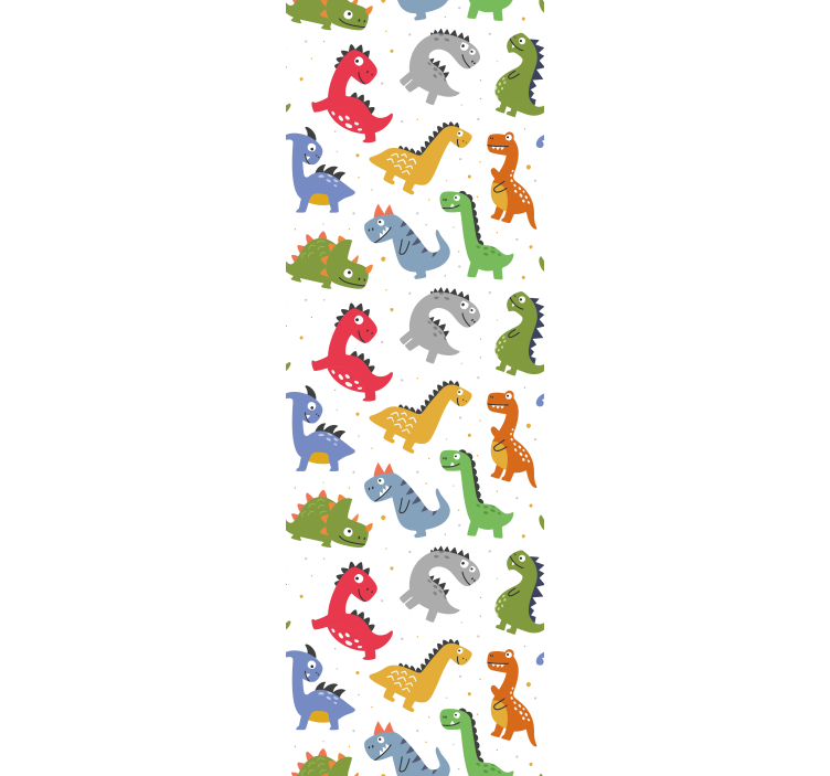 Cortina roller infantil tipos de dinosaurios adorables - TenVinilo