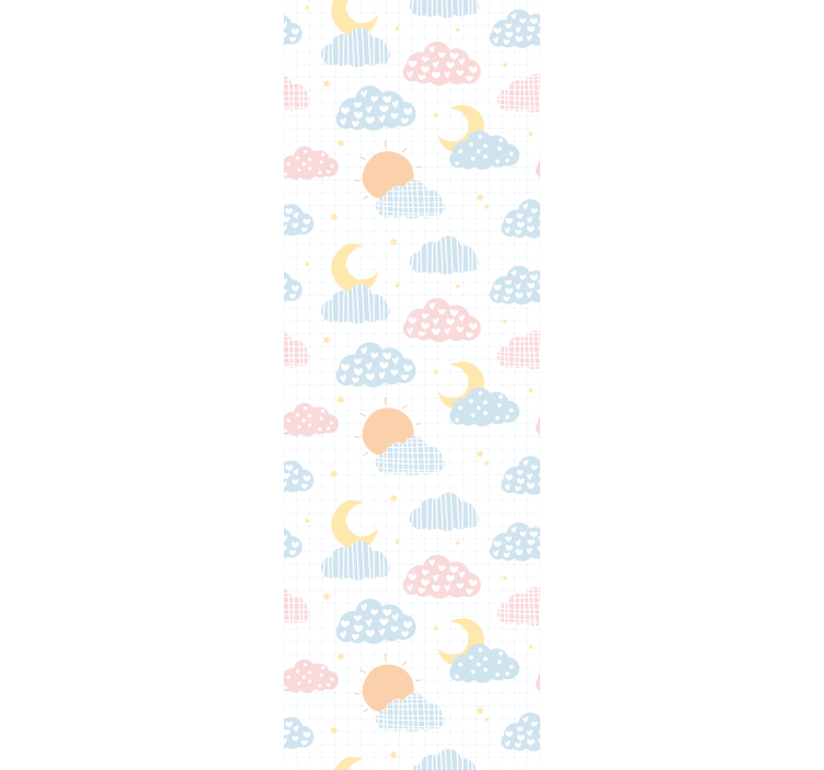 Cortina roller infantil patrones de nubes adorables - TenVinilo