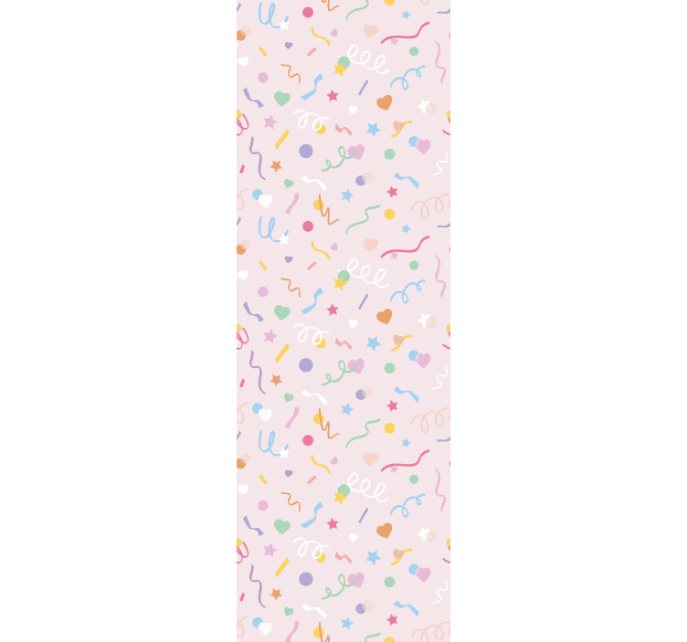 Cortina roller infantil con estampado de confeti pastel - TenVinilo