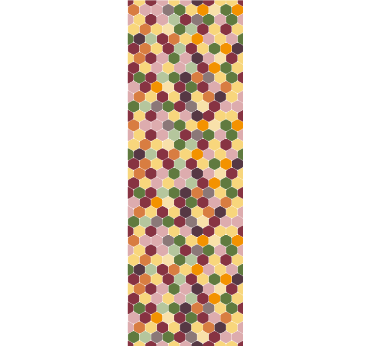 Cortina roller moderno hexágonos coloridos con textura - TenVinilo