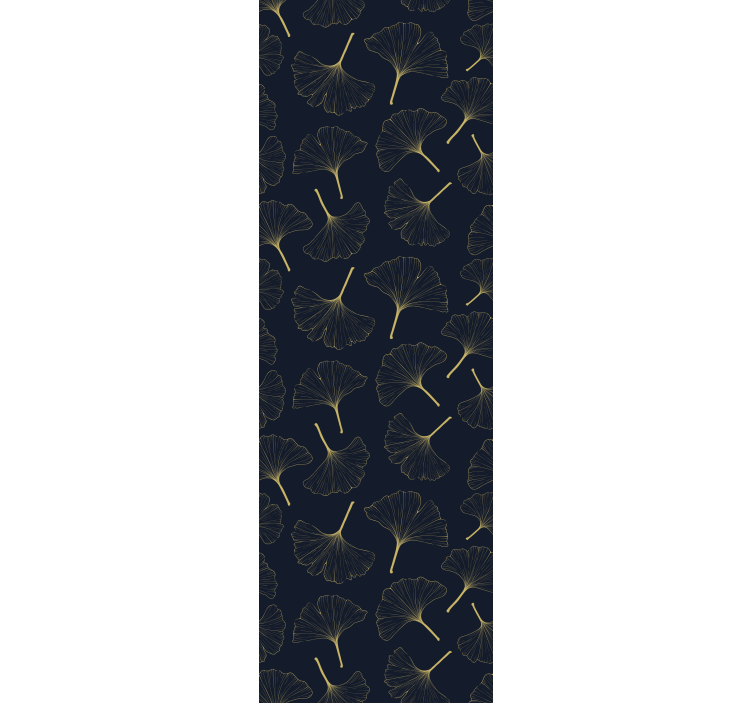 Cortina roller moderno hojas de ginkgo 3d doradas - TenVinilo