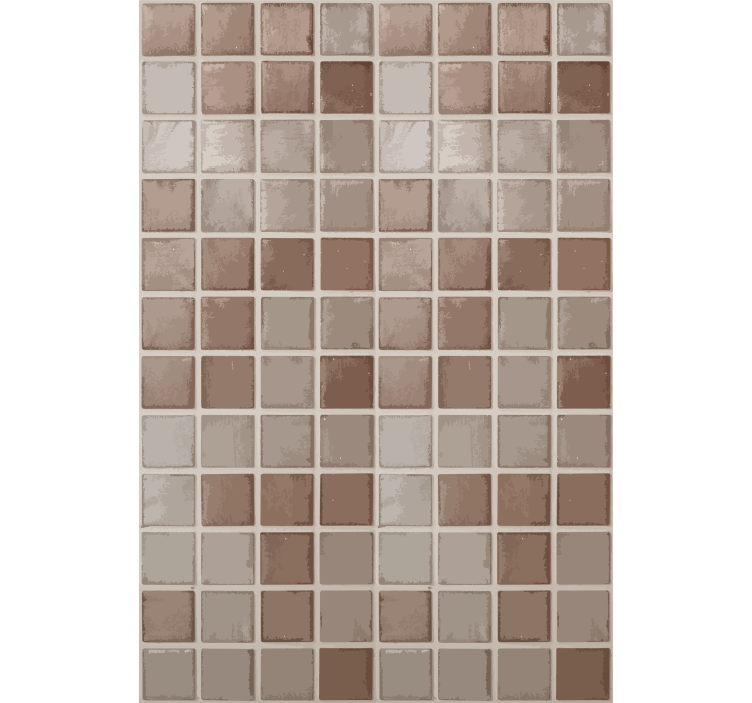 Cortina roller beige patrón de cuadrados cerámicos - TenVinilo