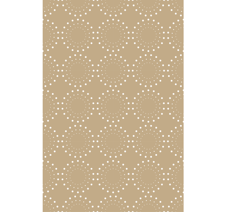 Cortina roller beige fondo beige claro con círculos blancos - TenVinilo