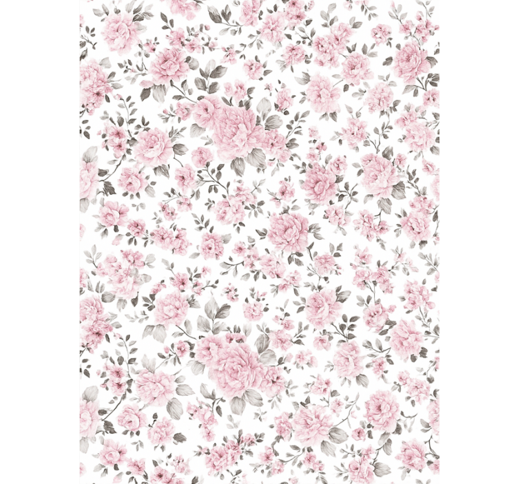 Cortina roller rosa flores retro antiguas - TenVinilo