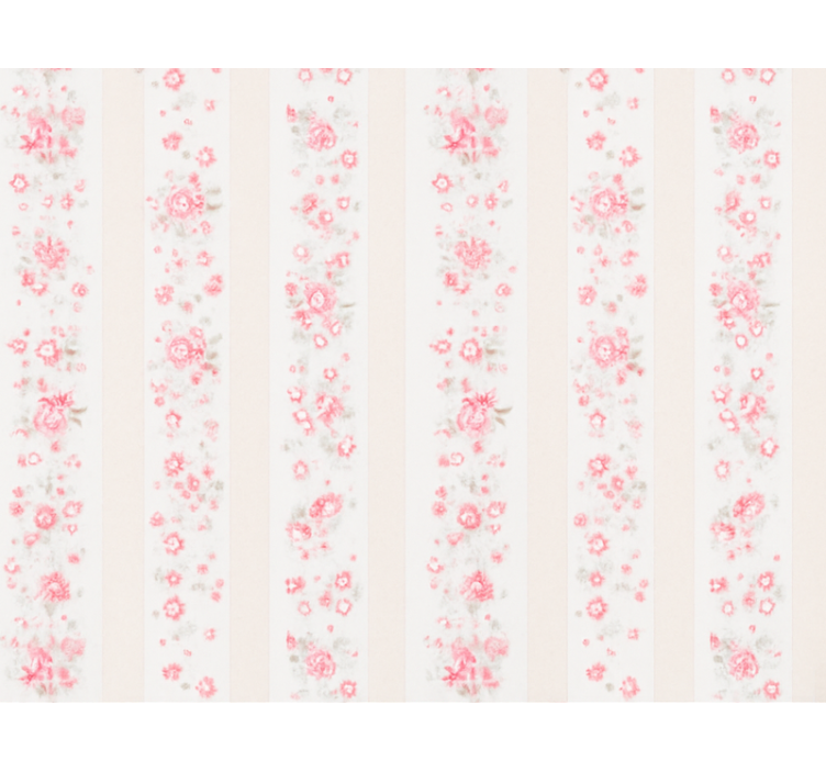Cortina roller rosa rayas florales retro rosas - TenVinilo